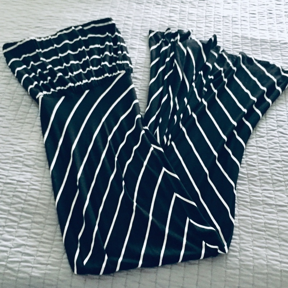 Black and white striped maxi dress